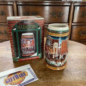 Vintage 1997 Budweiser Holiday Beer Stein NIB New